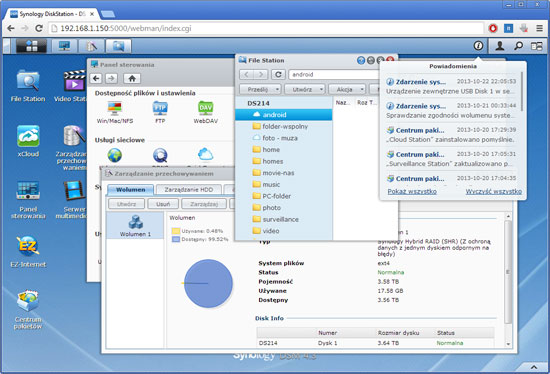 DiskStation Manager (DSM), ekran po zmianach